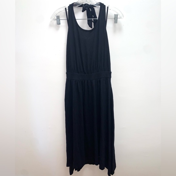 Old Navy Black Halter Midi Dress Size Medium - Picture 1 of 4